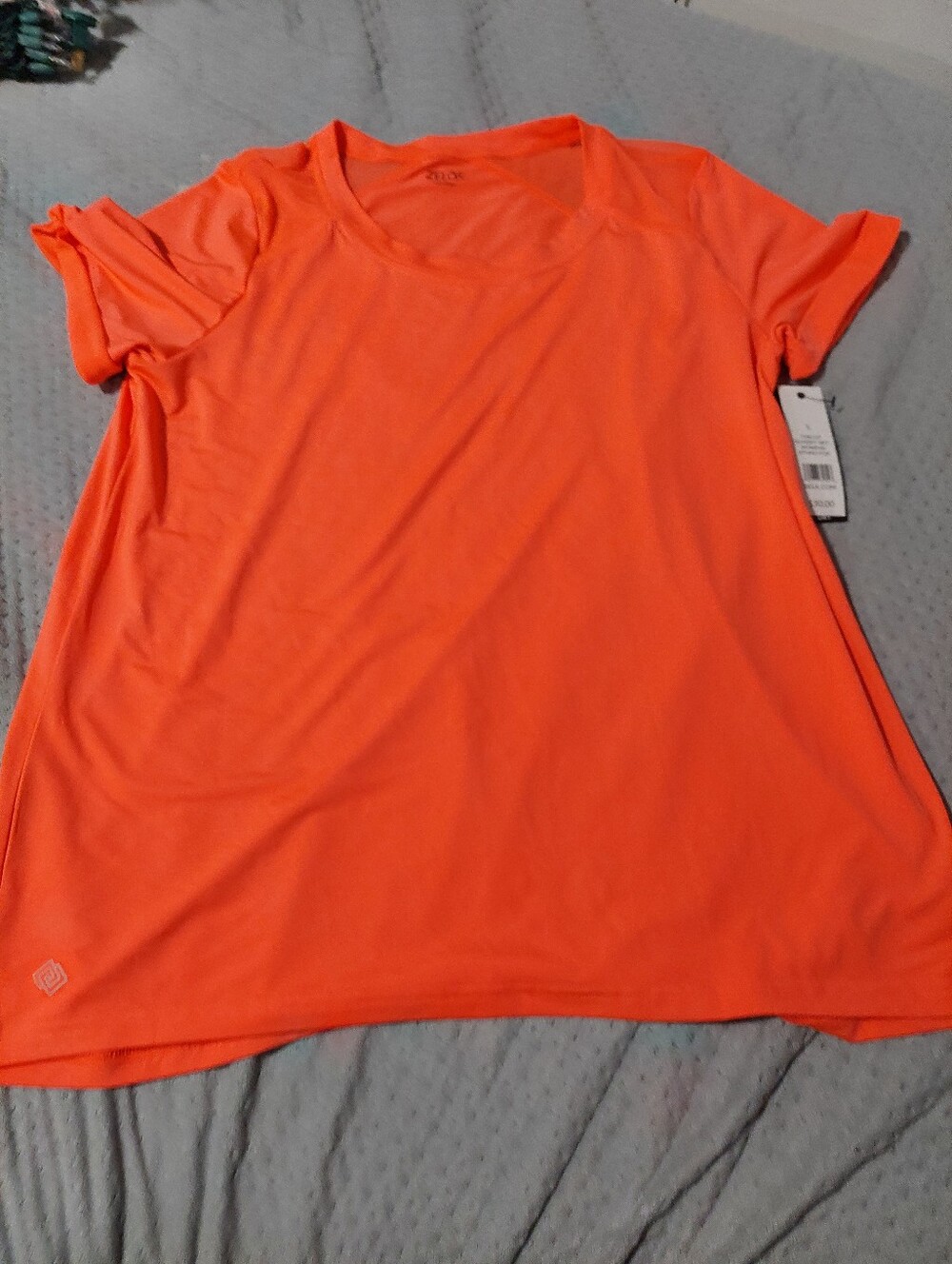 ZELOS Women's Short-Sleeve Active Tee in Vibrant Orange